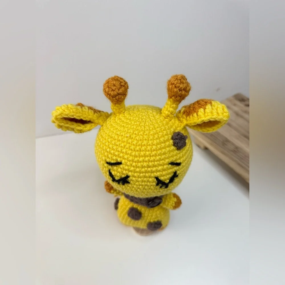 Sleeping Baby Giraffe Handmade Crochet Amigurumi - Picture 3 of 9
